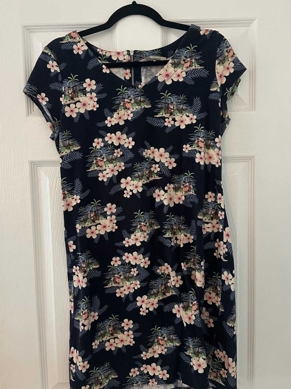 Tommy Bahama Disney Mickey Navy Floral Short Sleeve Shift Dress